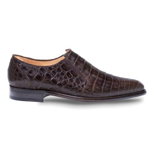 Mezlan "Gere" Brown All Over Genuine Crocodile Slip-on Shoes 4400-F.